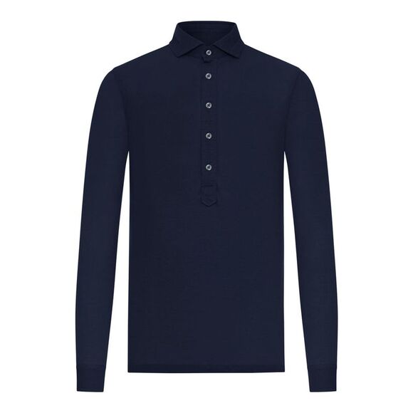 Nome G Men Long-Sleeved Polo Shirt In Lightweight Cotton